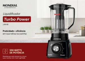 Liquidificador Mondial Turbo Power 550W: Potência e Praticidade para sua Cozinha